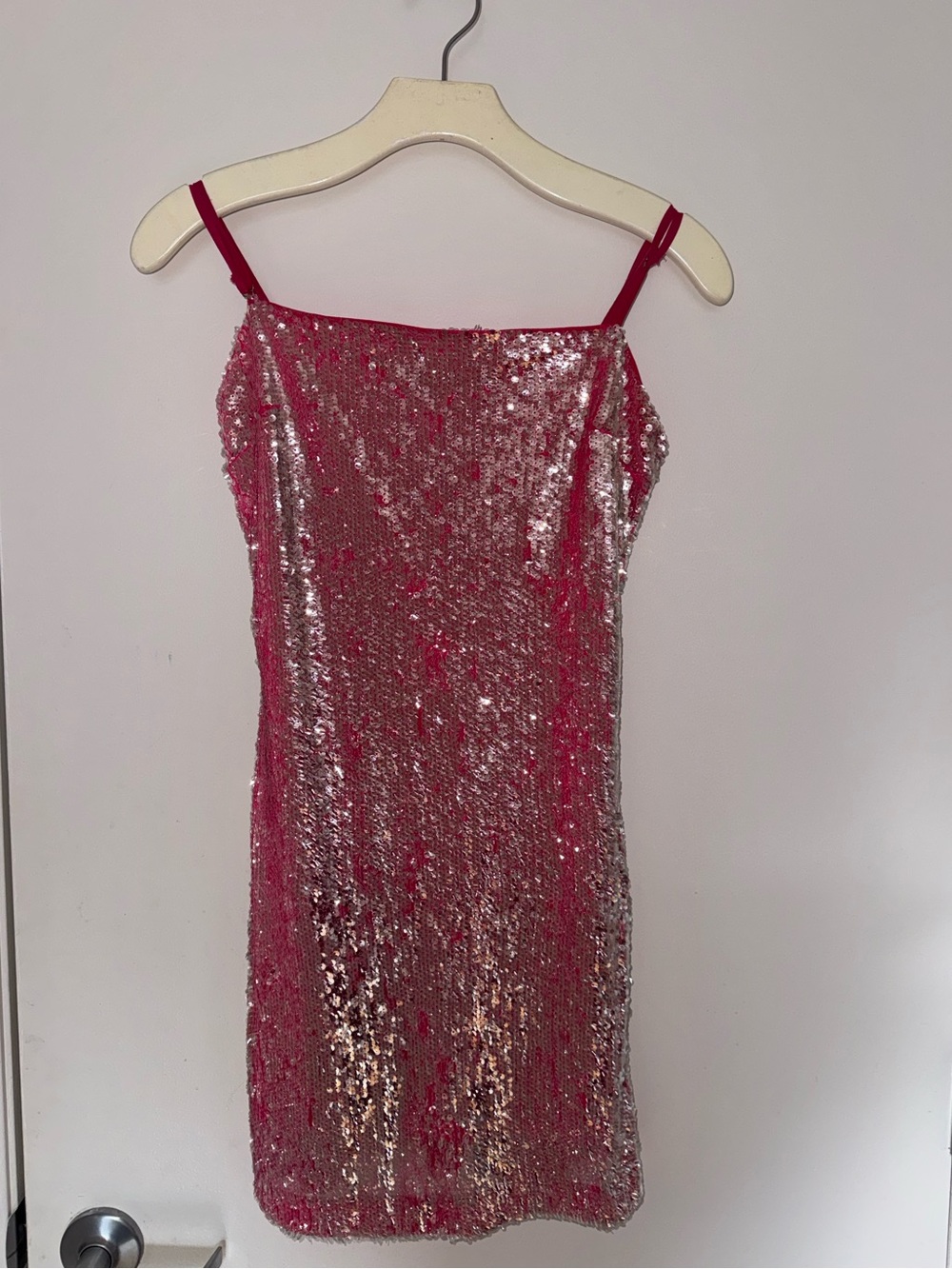 12th Tribe Pink Sequin Slip Mini Dress